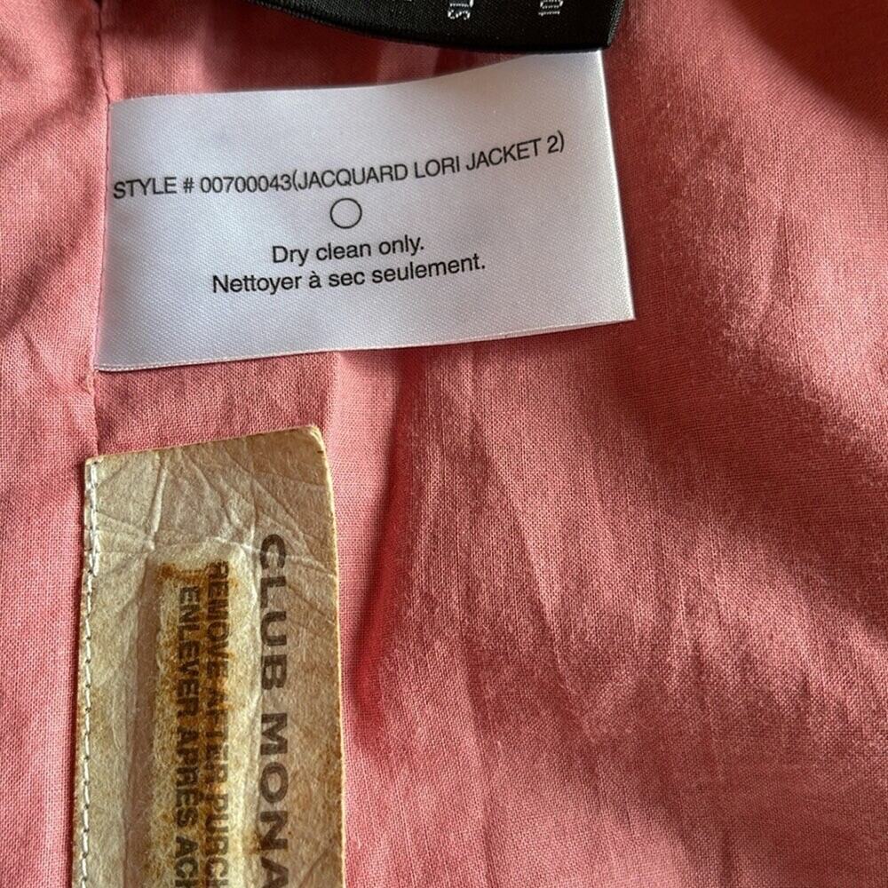 VTG Club Monaco Jacquard Lori Jacket Cropped Mauve Pink Sz 6 Old Money Preppy - Picture 13 of 13